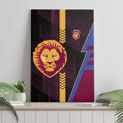 Brisbane Lions Canvas Wall Art Modern Geometric Sports Graphic Style