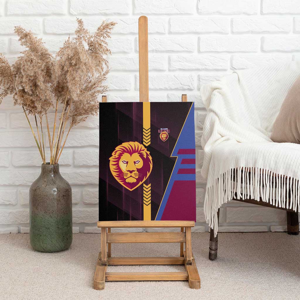Brisbane Lions Canvas Wall Art Modern Geometric Sports Graphic Style