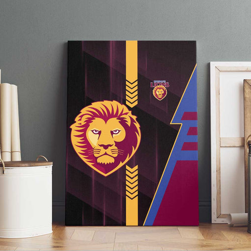 Brisbane Lions Canvas Wall Art Modern Geometric Sports Graphic Style