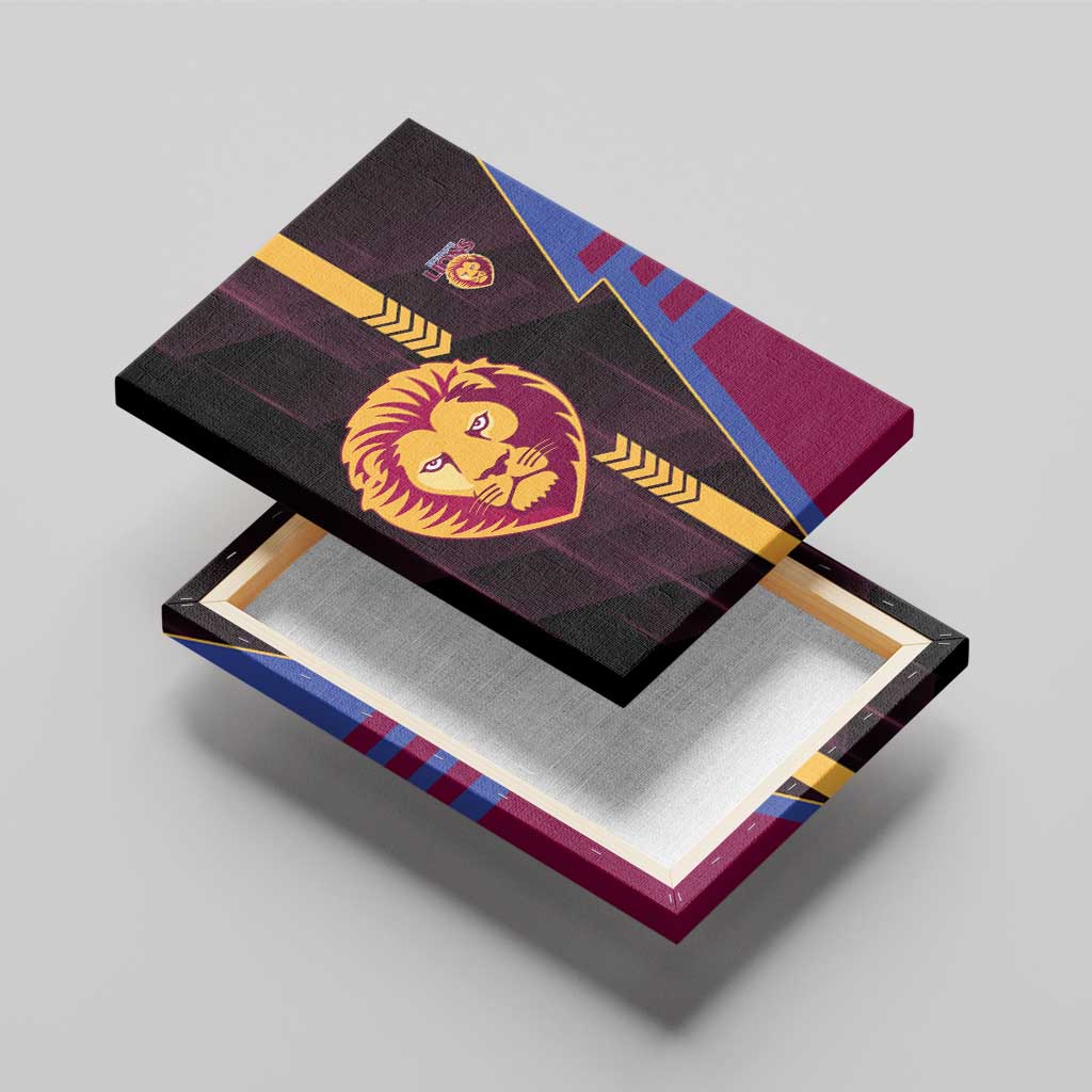Brisbane Lions Canvas Wall Art Modern Geometric Sports Graphic Style