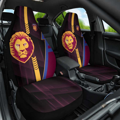 Brisbane Lions Car Seat Cover Modern Geometric Sports Graphic Style