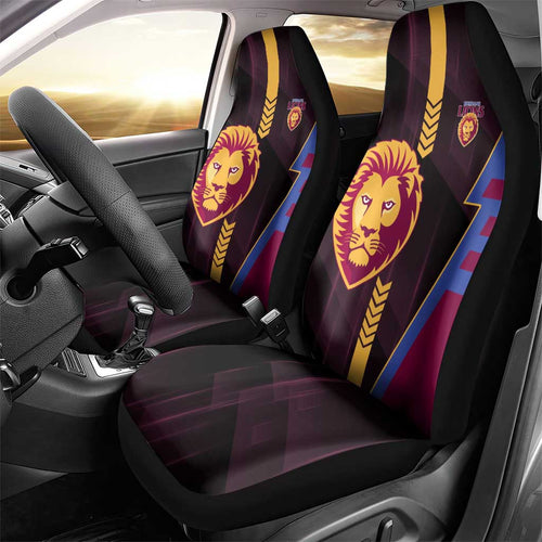 Brisbane Lions Car Seat Cover Modern Geometric Sports Graphic Style