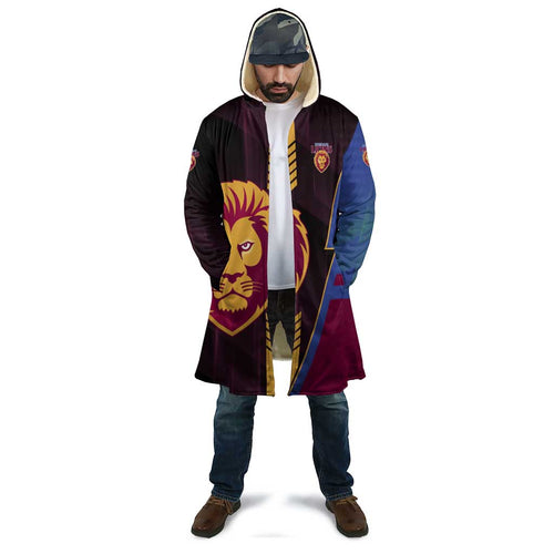 Personalized Brisbane Lions Cloak Modern Geometric Sports Graphic Style