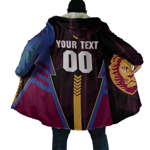 Personalized Brisbane Lions Cloak Modern Geometric Sports Graphic Style