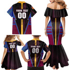 Personalized Brisbane Lions Family Matching Mermaid Dress and Hawaiian Shirt Modern Geometric Sports Graphic Style
