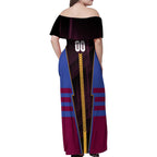 Personalized Brisbane Lions Family Matching Off Shoulder Maxi Dress and Hawaiian Shirt Modern Geometric Sports Graphic Style