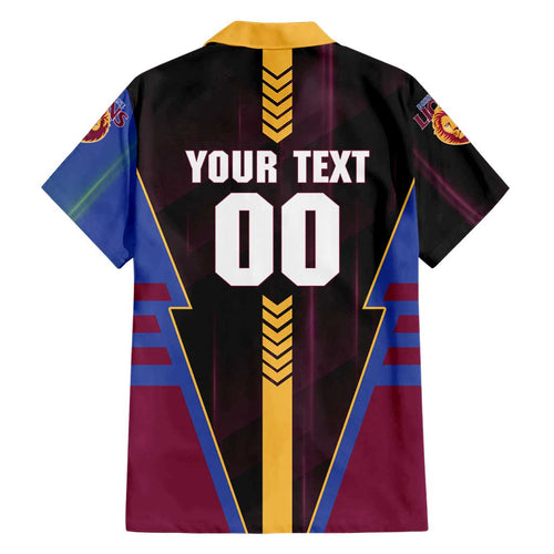 Personalized Brisbane Lions Family Matching Summer Maxi Dress and Hawaiian Shirt Modern Geometric Sports Graphic Style