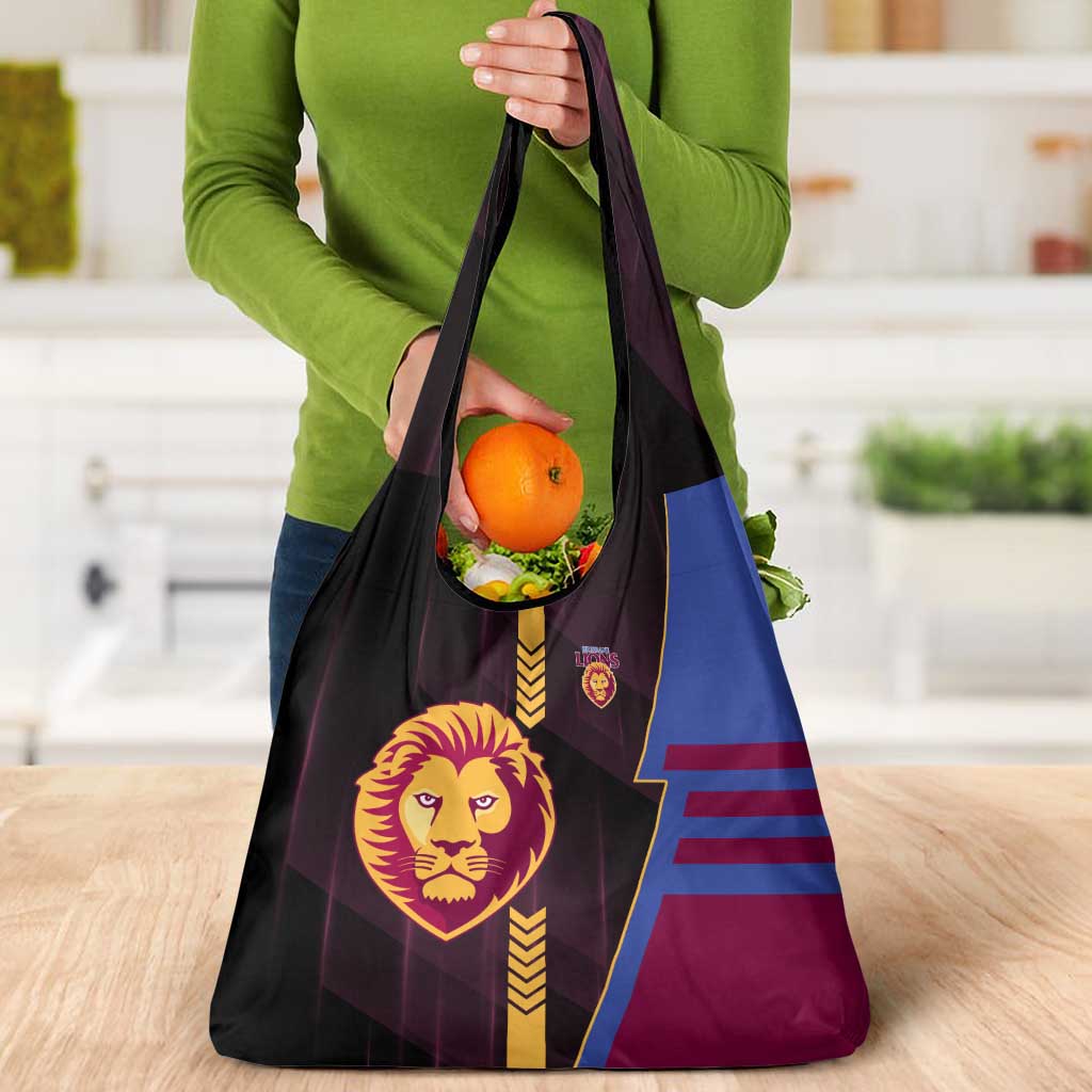Brisbane Lions Grocery Bag Modern Geometric Sports Graphic Style