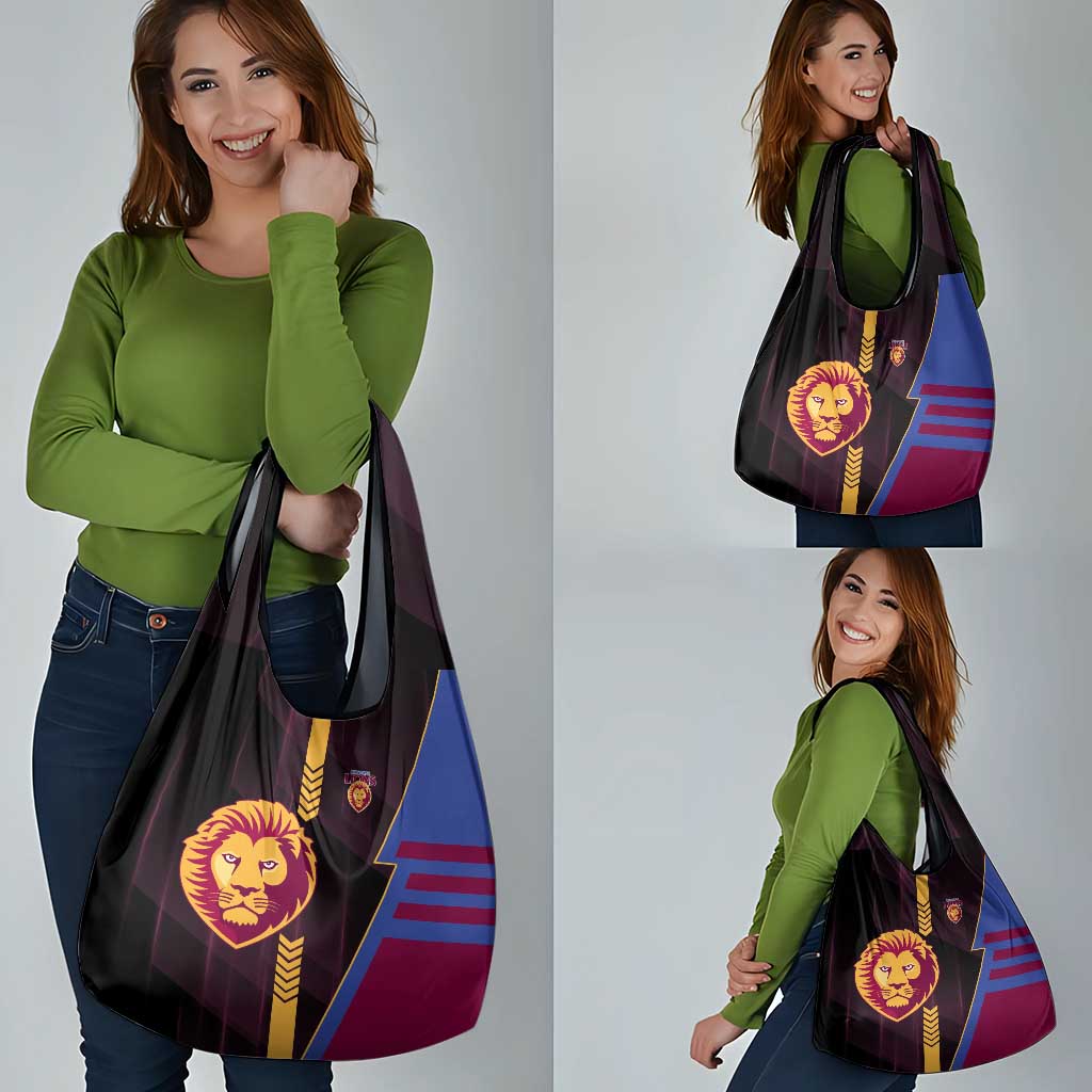 Brisbane Lions Grocery Bag Modern Geometric Sports Graphic Style
