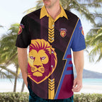 Personalized Brisbane Lions Hawaiian Shirt Modern Geometric Sports Graphic Style