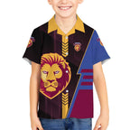 Personalized Brisbane Lions Hawaiian Shirt Modern Geometric Sports Graphic Style