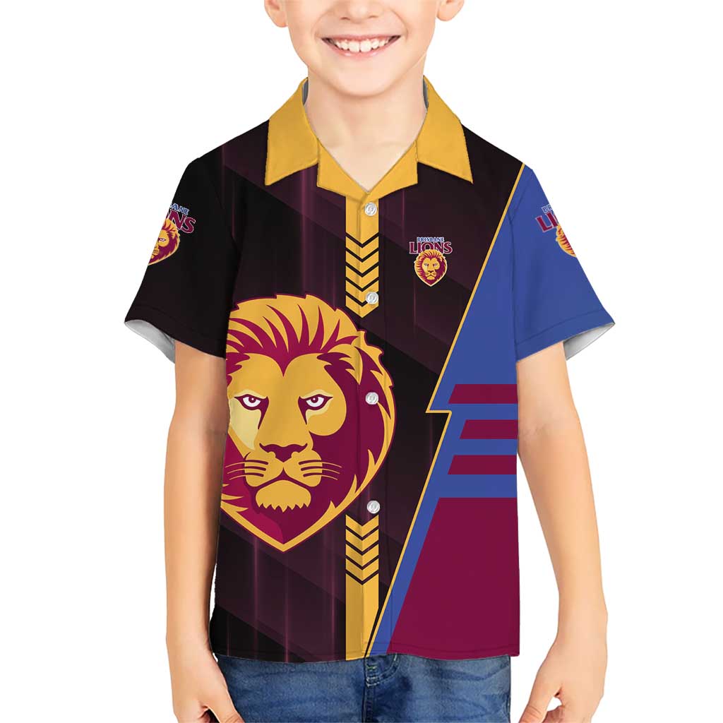 Personalized Brisbane Lions Hawaiian Shirt Modern Geometric Sports Graphic Style