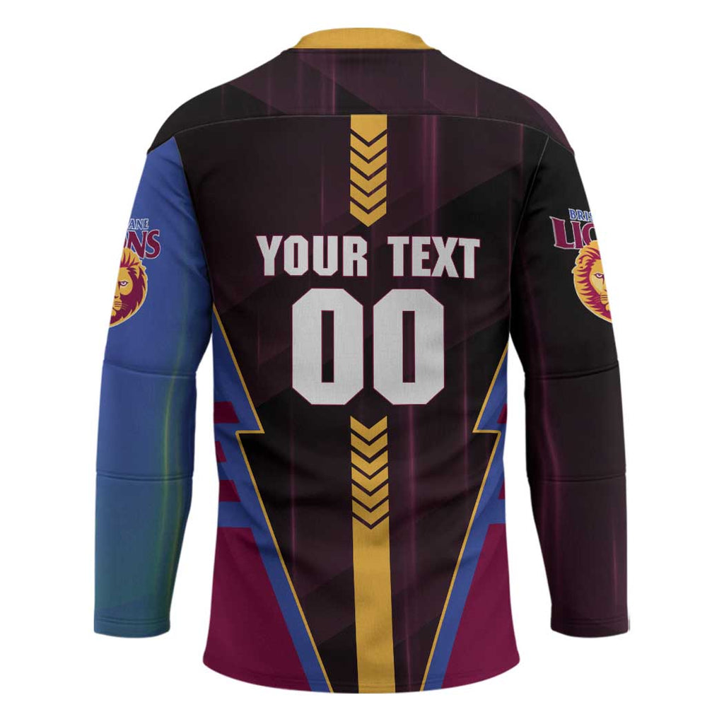 Personalized Brisbane Lions Hockey Jersey Modern Geometric Sports Graphic Style