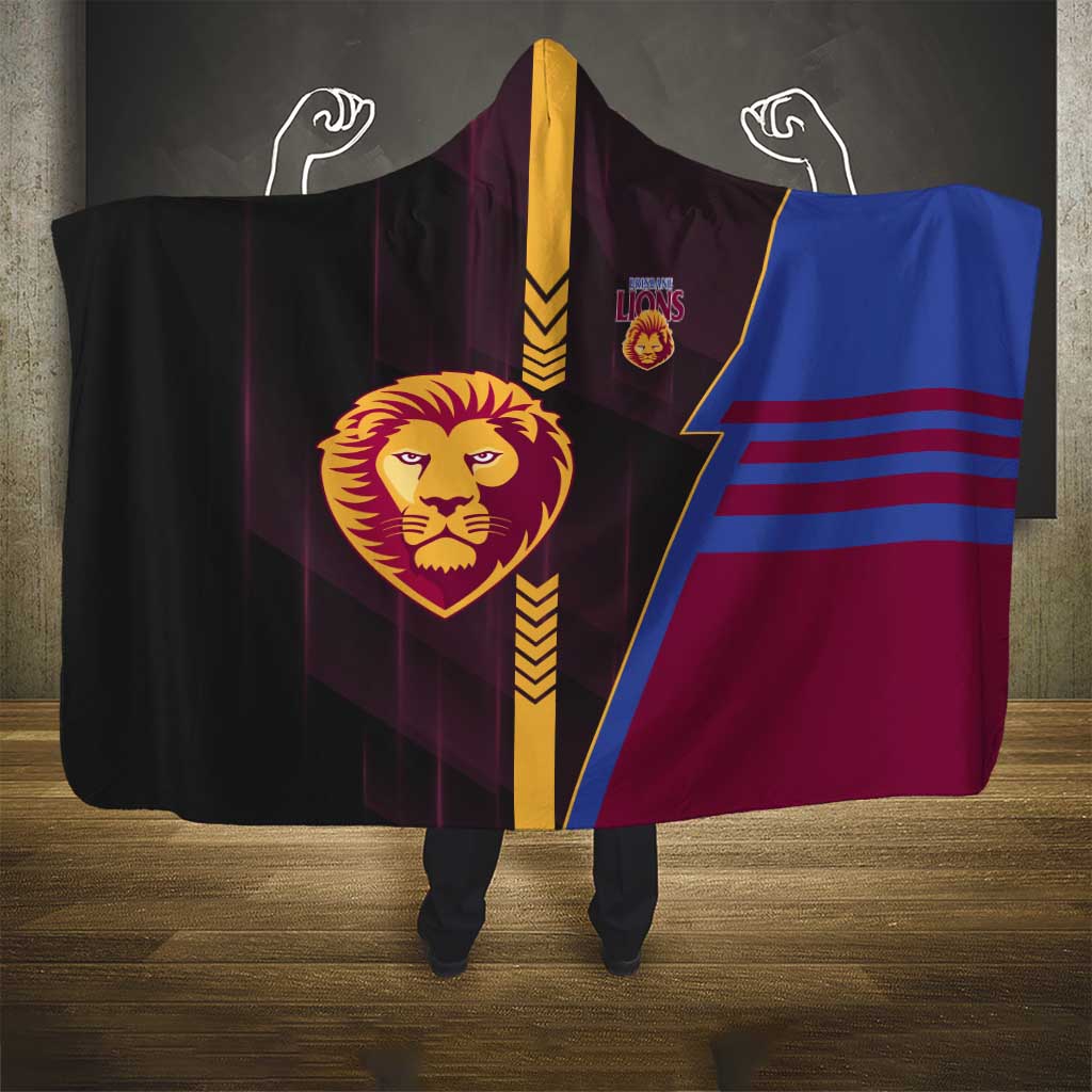 Brisbane Lions Hooded Blanket Modern Geometric Sports Graphic Style