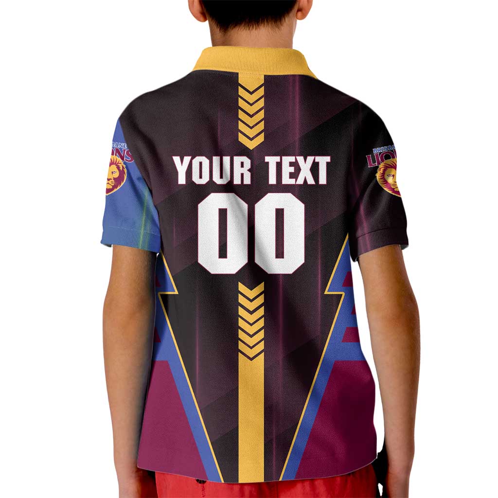 Personalized Brisbane Lions Kid Polo Shirt Modern Geometric Sports Graphic Style