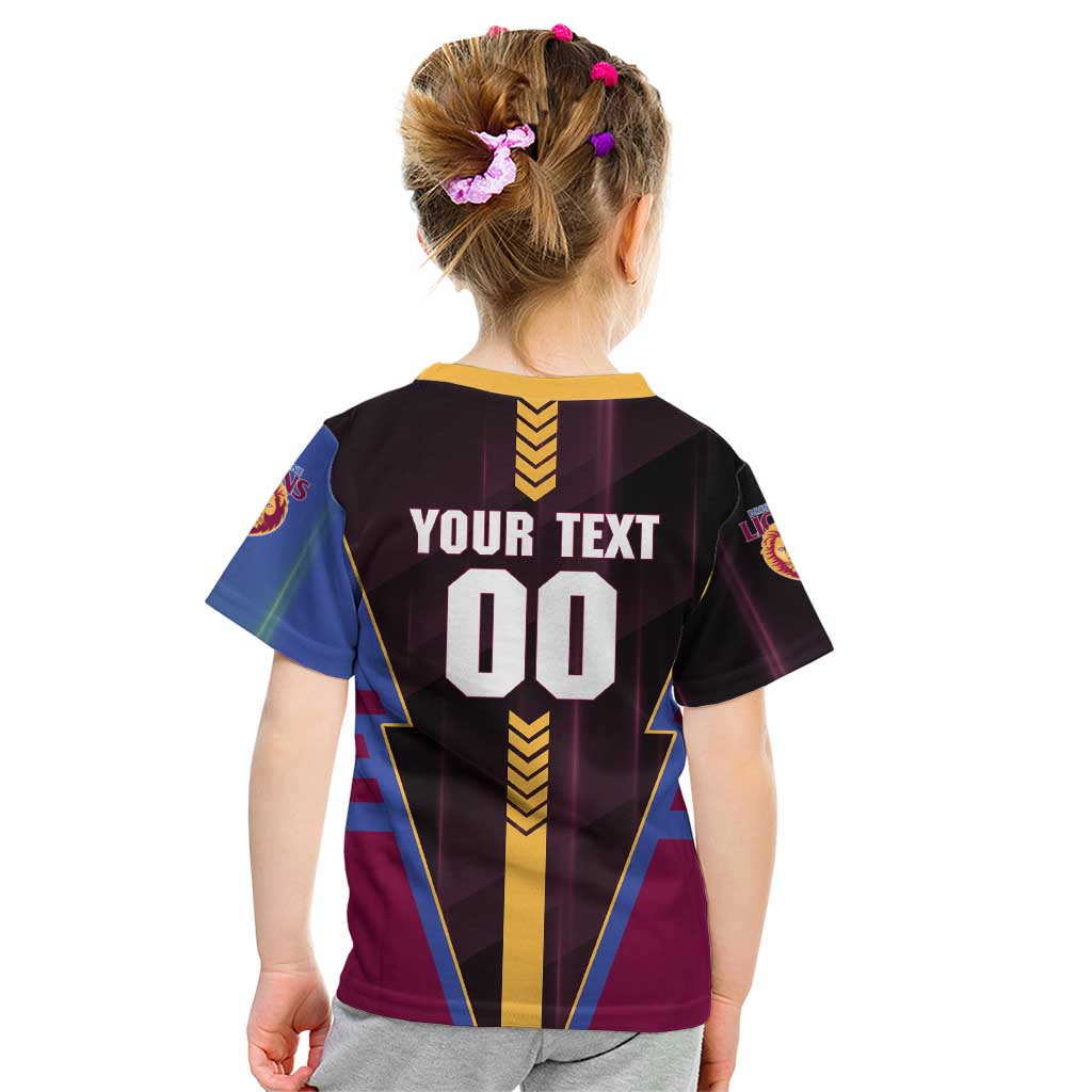 Personalized Brisbane Lions Kid T Shirt Modern Geometric Sports Graphic Style
