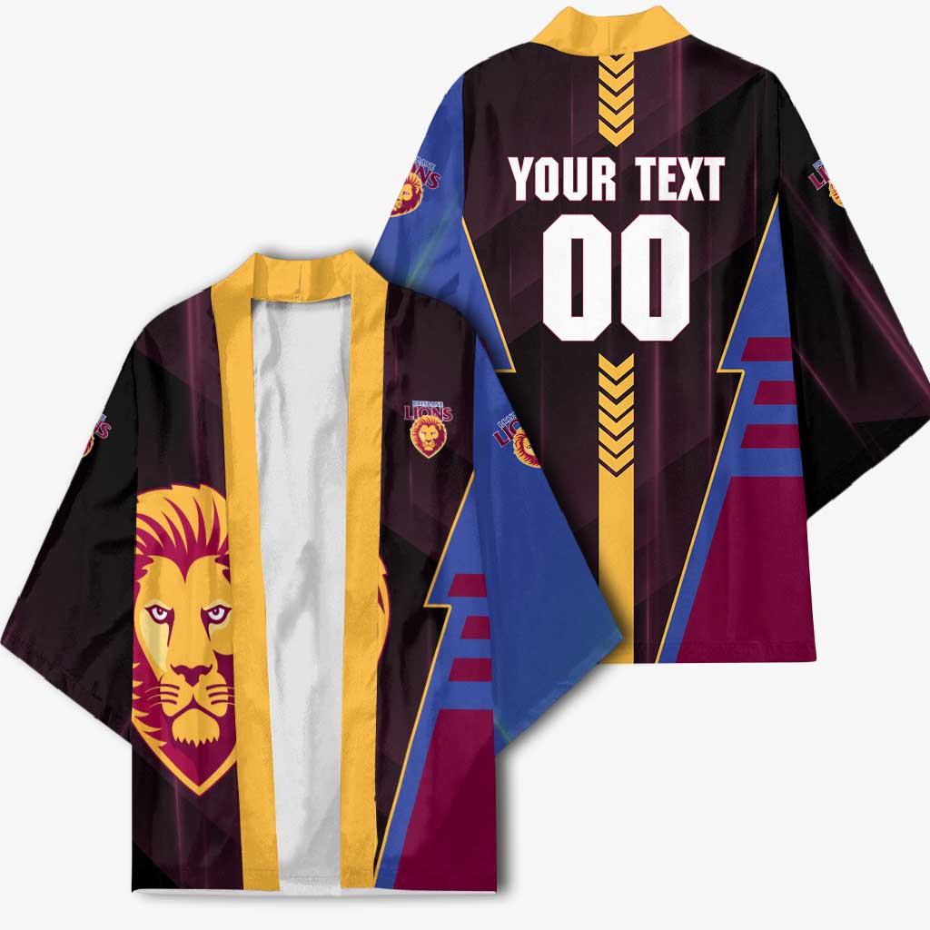 Personalized Brisbane Lions Kimono Modern Geometric Sports Graphic Style