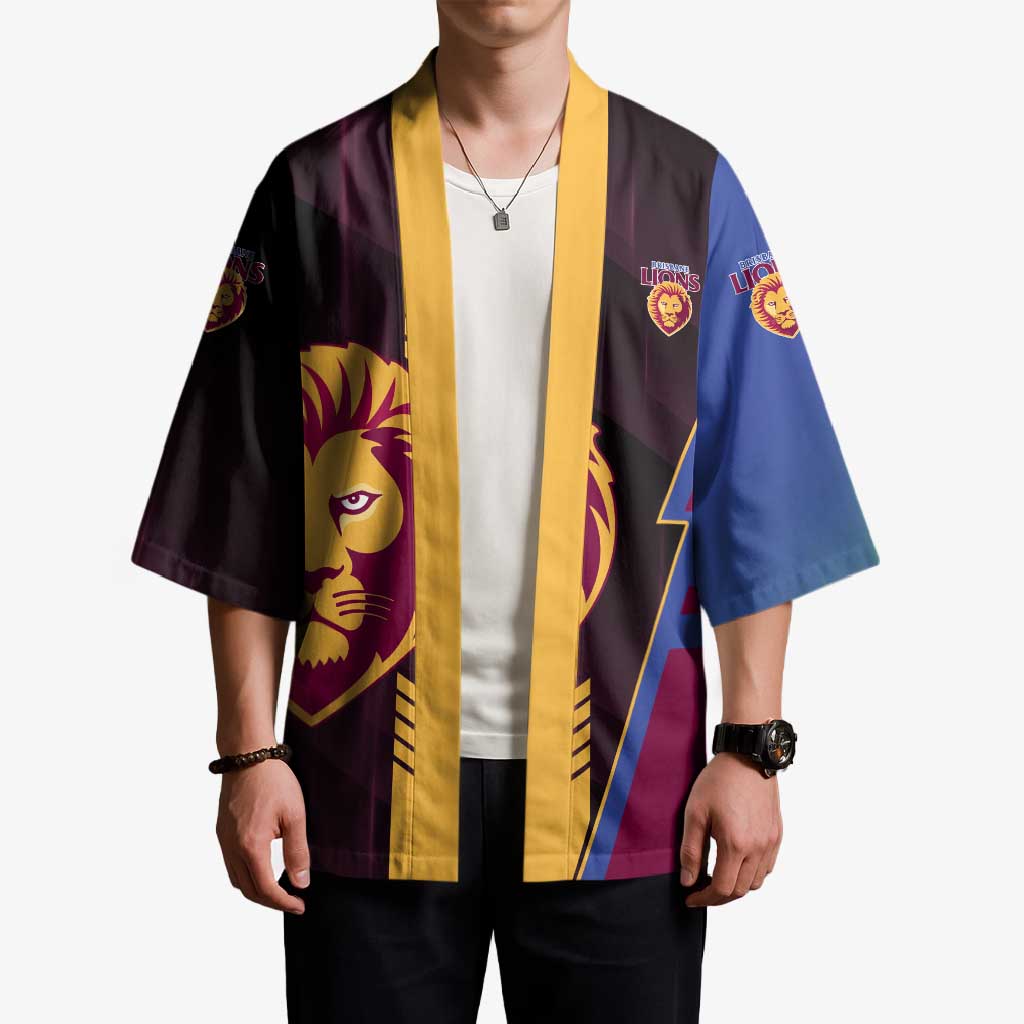 Personalized Brisbane Lions Kimono Modern Geometric Sports Graphic Style