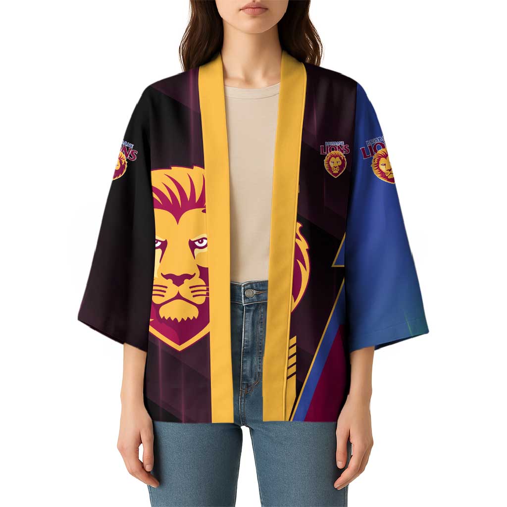 Personalized Brisbane Lions Kimono Modern Geometric Sports Graphic Style