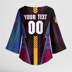 Personalized Brisbane Lions Kimono Sleeve Blouse Modern Geometric Sports Graphic Style