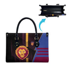 Brisbane Lions Leather Bag Modern Geometric Sports Graphic Style
