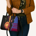 Brisbane Lions Leather Bag Modern Geometric Sports Graphic Style