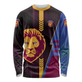 Personalized Brisbane Lions Long Sleeve Shirt Modern Geometric Sports Graphic Style