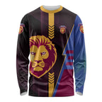 Personalized Brisbane Lions Long Sleeve Shirt Modern Geometric Sports Graphic Style