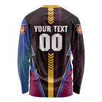 Personalized Brisbane Lions Long Sleeve Shirt Modern Geometric Sports Graphic Style