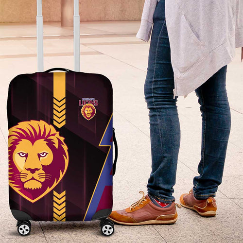 Brisbane Lions Luggage Cover Modern Geometric Sports Graphic Style