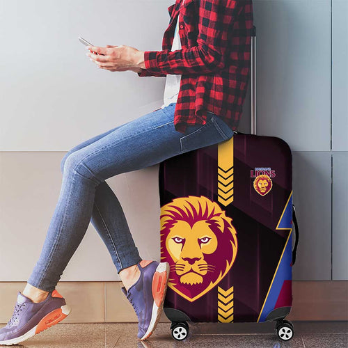 Brisbane Lions Luggage Cover Modern Geometric Sports Graphic Style