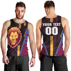Personalized Brisbane Lions Men Tank Top Modern Geometric Sports Graphic Style