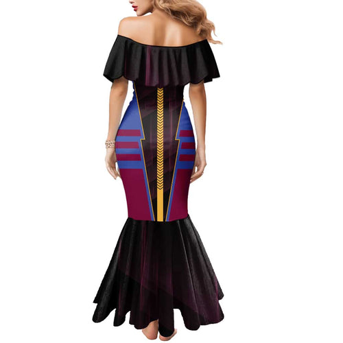 Personalized Brisbane Lions Mermaid Dress Modern Geometric Sports Graphic Style