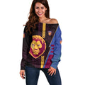 Personalized Brisbane Lions Off Shoulder Sweater Modern Geometric Sports Graphic Style