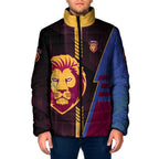 Personalized Brisbane Lions Padded Jacket Modern Geometric Sports Graphic Style