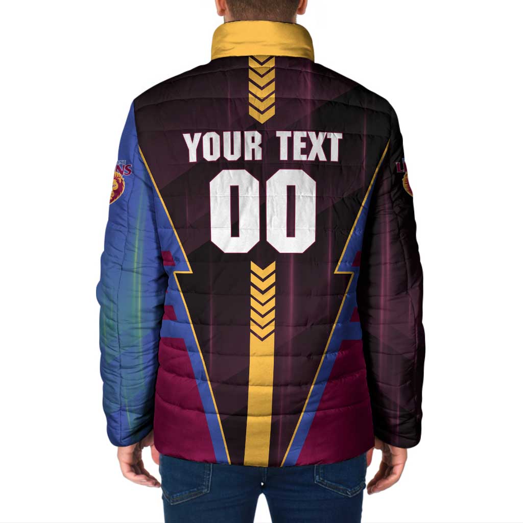 Personalized Brisbane Lions Padded Jacket Modern Geometric Sports Graphic Style