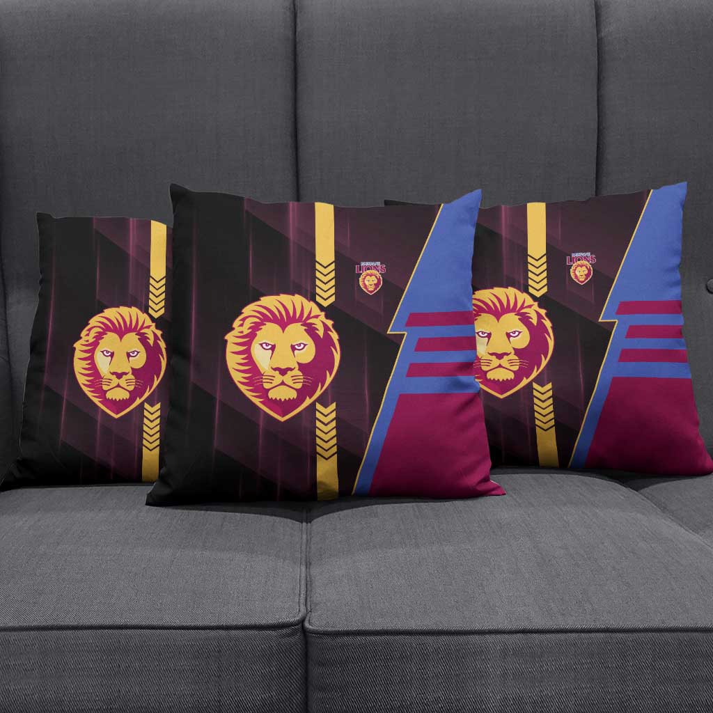Brisbane Lions Pillow Cover Modern Geometric Sports Graphic Style