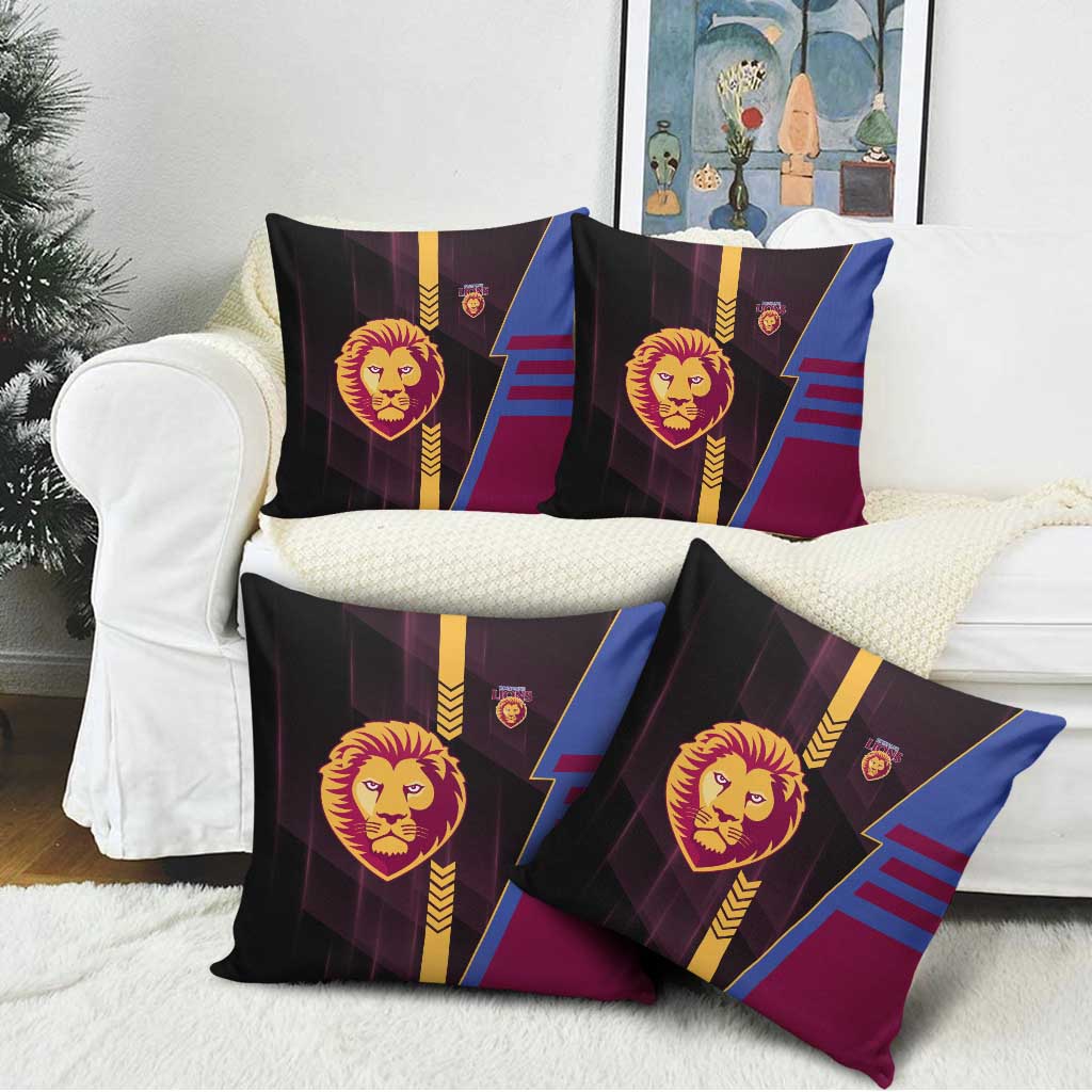 Brisbane Lions Pillow Cover Modern Geometric Sports Graphic Style