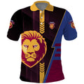 Personalized Brisbane Lions Polo Shirt Modern Geometric Sports Graphic Style