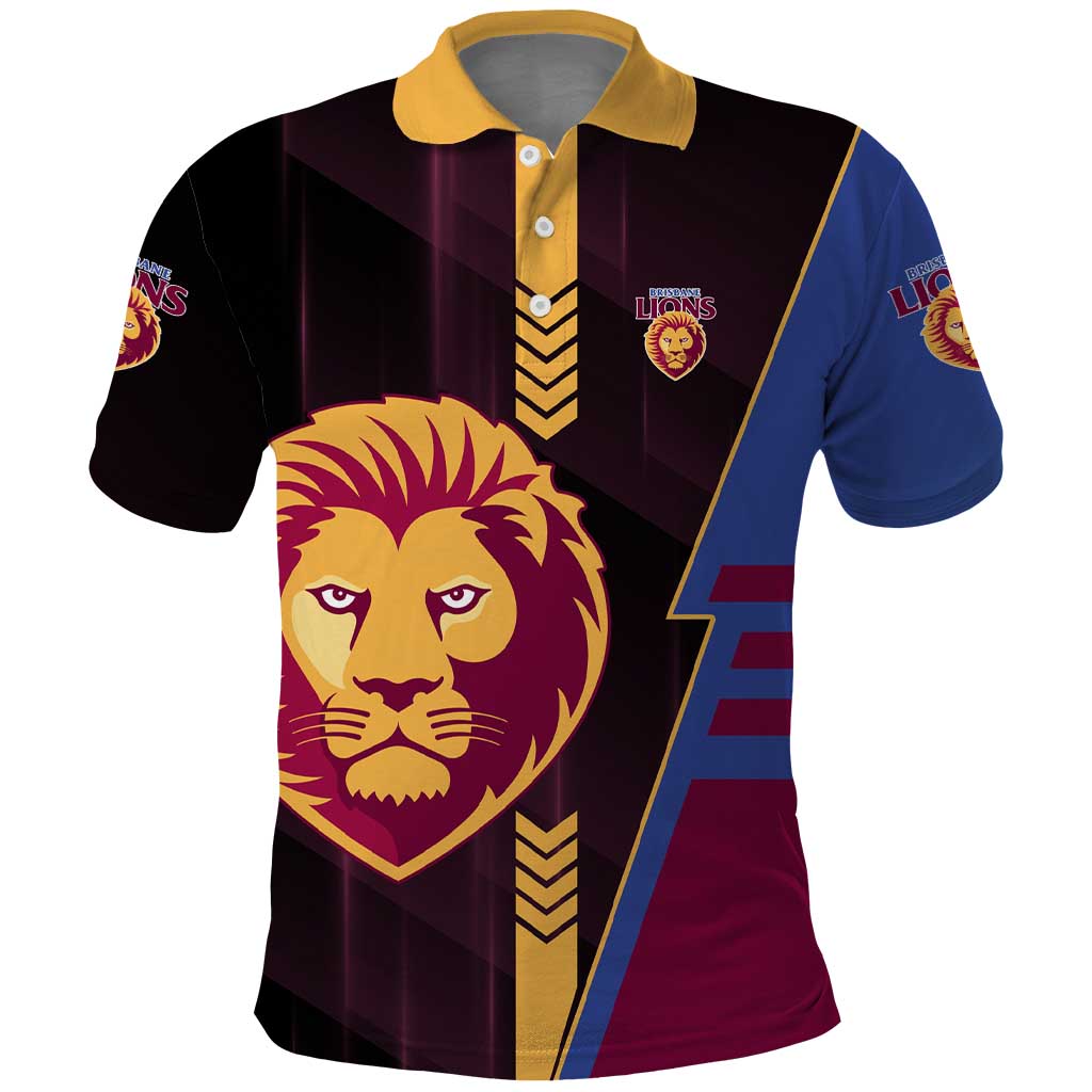 Personalized Brisbane Lions Polo Shirt Modern Geometric Sports Graphic Style