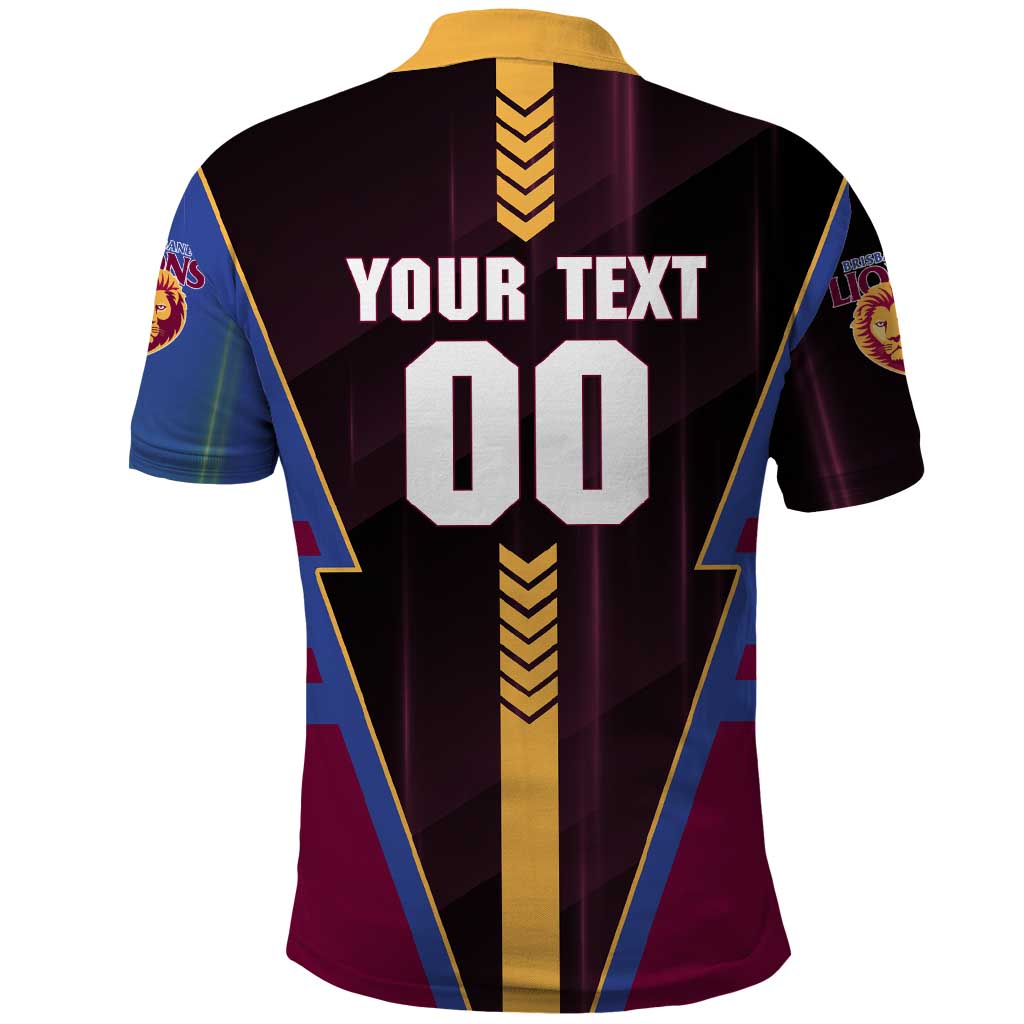 Personalized Brisbane Lions Polo Shirt Modern Geometric Sports Graphic Style