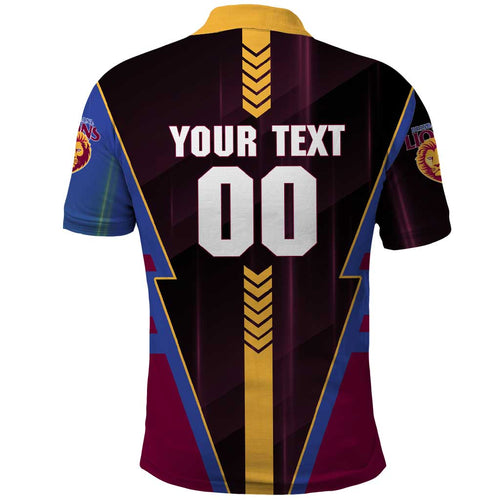 Personalized Brisbane Lions Polo Shirt Modern Geometric Sports Graphic Style