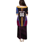 Personalized Brisbane Lions Puletasi Modern Geometric Sports Graphic Style