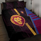 Brisbane Lions Quilt Bed Set Modern Geometric Sports Graphic Style