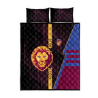 Brisbane Lions Quilt Bed Set Modern Geometric Sports Graphic Style