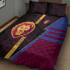 Brisbane Lions Quilt Bed Set Modern Geometric Sports Graphic Style