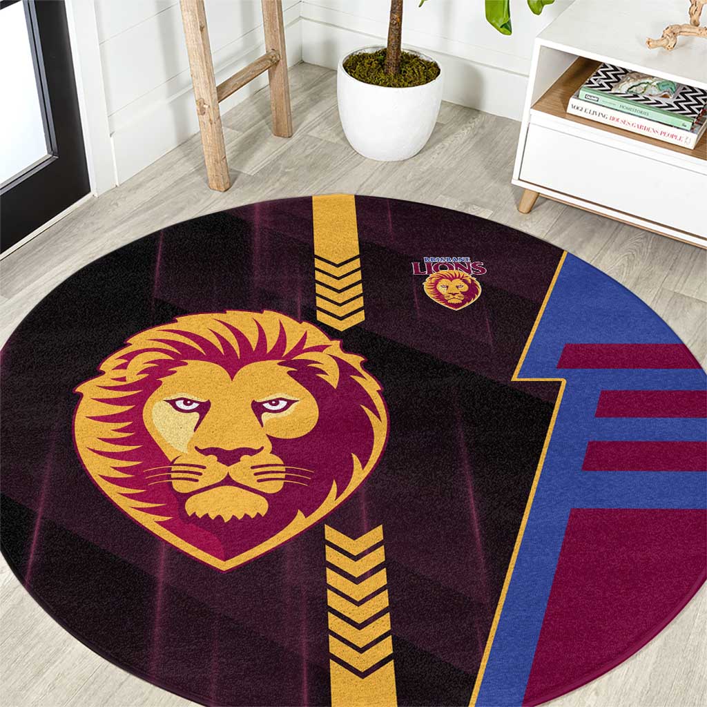 Brisbane Lions Round Carpet Modern Geometric Sports Graphic Style