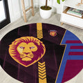 Brisbane Lions Round Carpet Modern Geometric Sports Graphic Style