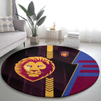 Brisbane Lions Round Carpet Modern Geometric Sports Graphic Style
