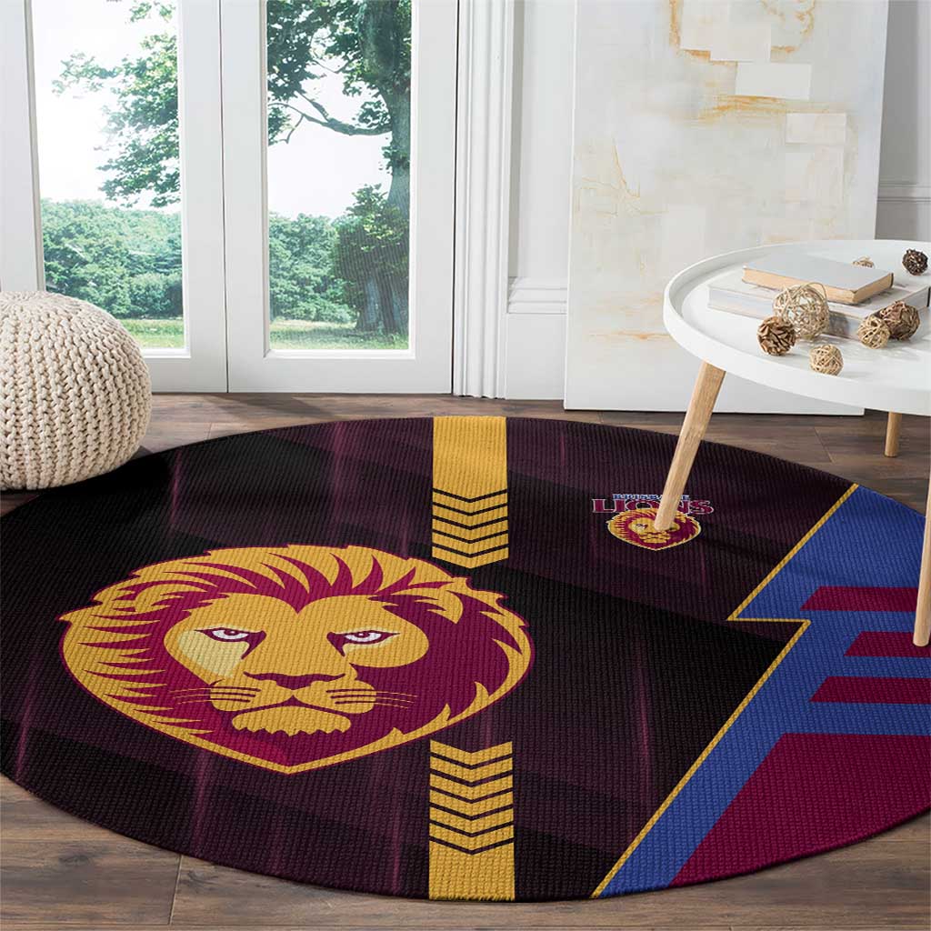 Brisbane Lions Round Carpet Modern Geometric Sports Graphic Style